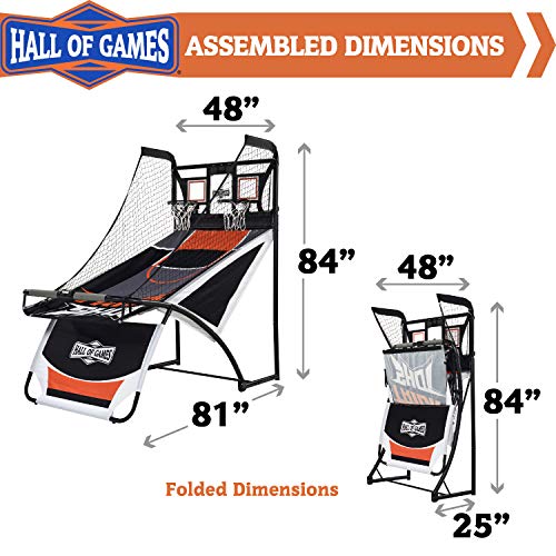 image for Hall of Games EZ Fold Premium Indoor Arcade Basketball Game with Steel