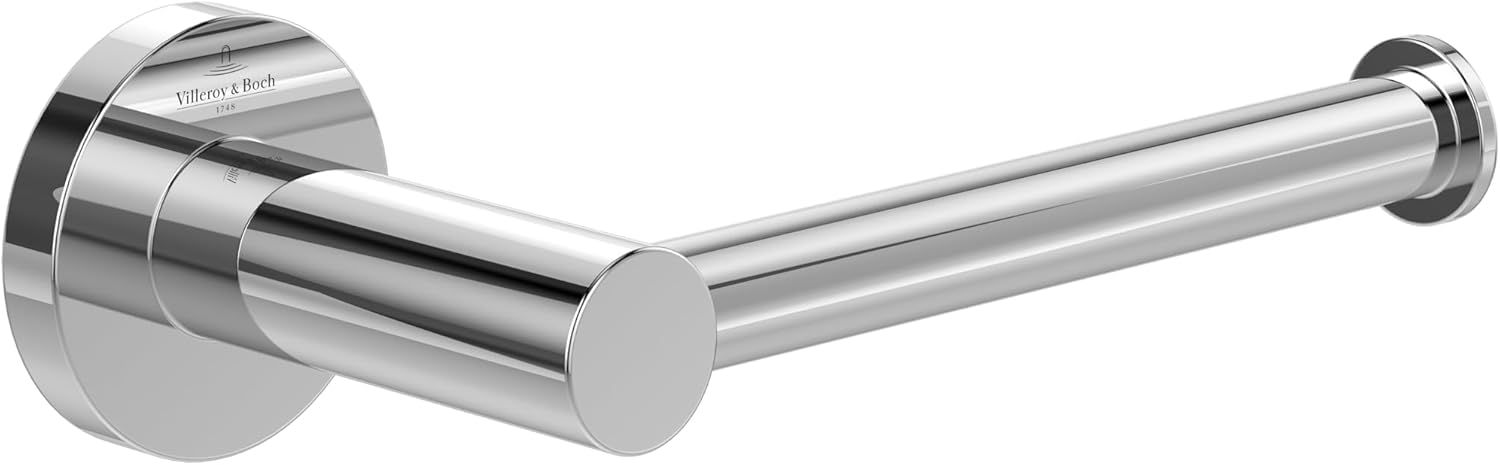 Juego de Accesorios de baño Elements-Tender de Villeroy & Boch (Paquete 3 en 1), Juego de Accesorios de baño Compuesto por toallero, portarrollos sin Tapa y escobillero, Cromo