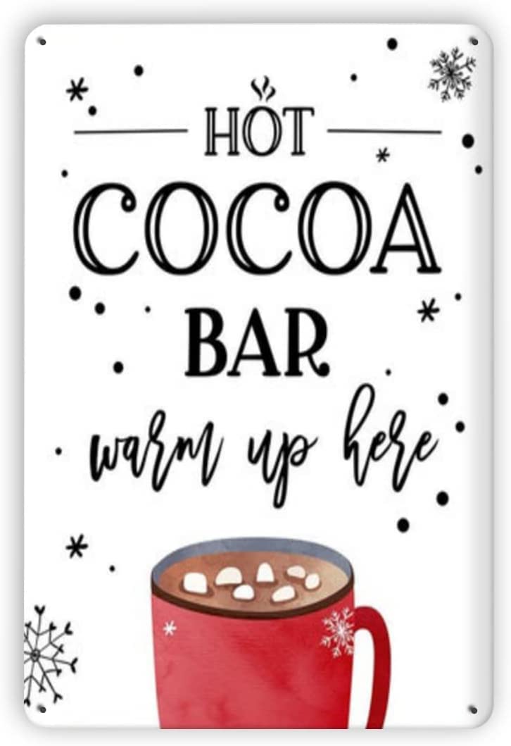 Kwqdozf As Pic Vintage Metal Tin Sign Cocoa Bar Wall Art For Home Kitchen, 8X12 Inch