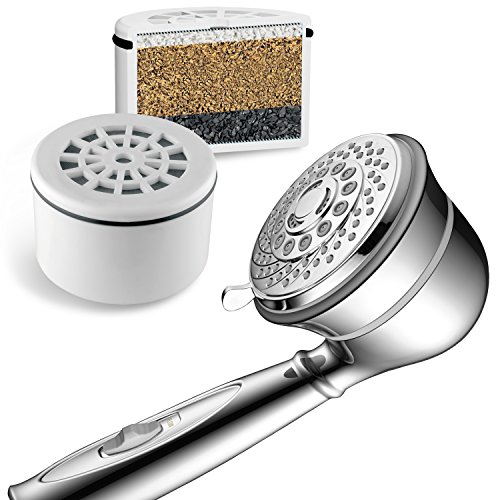 Aquacare By Hotel Spa 7-Setting Filtered Handheld Shower Head With Patented On/Off Pause Switch And 3-Stage Shower Filter Cartridge Inside 4 Inch #TOP6