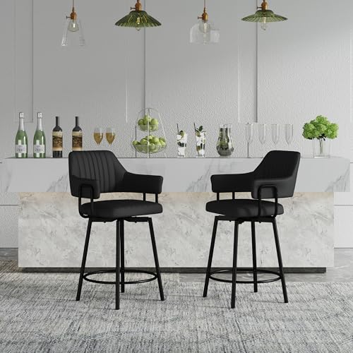 AILUNWALL swivel bar stools 24 inch with backrest