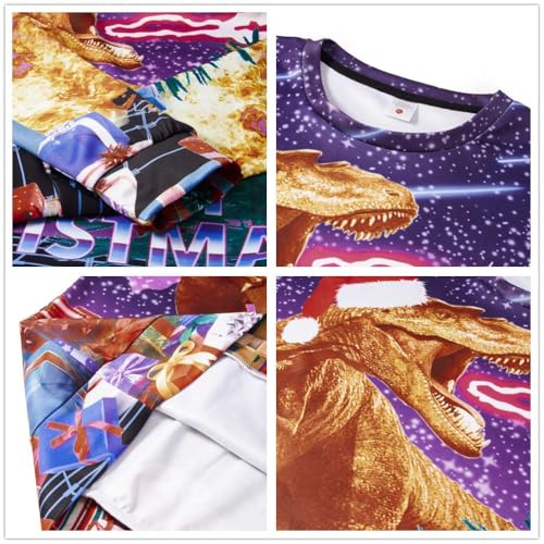 Idgreatim Unisex Ugly Christmas Crewneck Sweatshirt Novelty 3D Graphic Long Sleeve Sweater Shirt