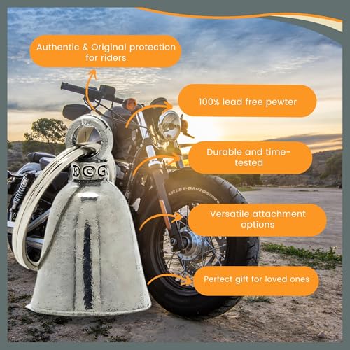 Image of Guardian Bell Good Luck Bell w /Keyring & Black Velvet Bag | Motorcycle Bell | Lead-Free Pewter | Made in USA
