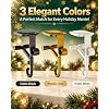 Fireplace Stocking and Garland Hanger, Adjustable Heavy Duty No Drill Hangers Mantle Hooks Christmas Decoration for Mantels up to 5 Thick Wreaths 2 in 1 Mantel Holders with 2 Hooks - 5