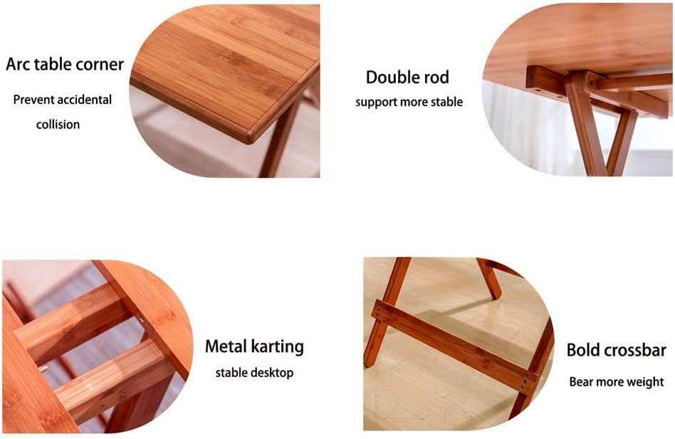 Bamboo Patio Table with Straight Edge Cherry Finish, Ideal for Outdoors and Indoors Backyard, Front Porch and Garden : Patio, Lawn & Garden