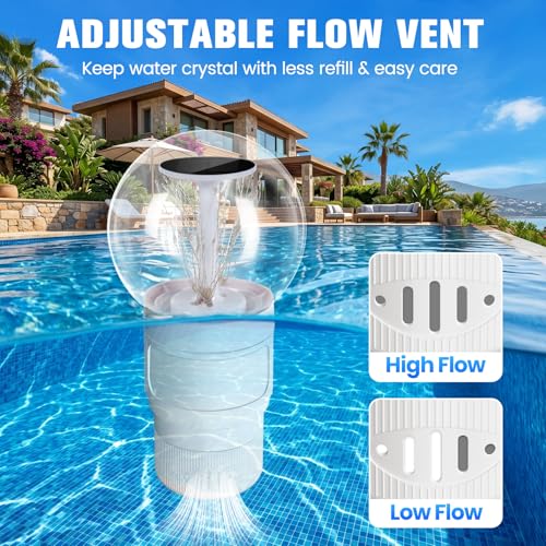 Image of FineBud2026 Upgraded Solar Pool Chlorine Floater,Pool Chlorine Floater with Adjustable Release & Firework Light,Chlorine Floater with Large Capacity,Floating Chlorine Dispenser for Pool,Hot Tub,Blue
