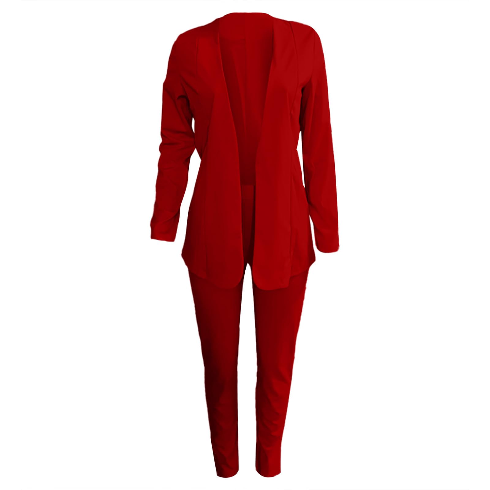 Tailleur - Elegante conjunto de chándal para mujer Slim Fit cómodo blazer de manga larga+pantalones de oficina chaquetas de dos piezas elegante otoño invierno para ceremonia para bodas y
