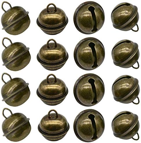 Maydahui 20PCS Vintage Jingle Bell 1 Inches Antique Decorative Tone Copper Bell for Pet Dog Cat Pendants Christmas Tree Crafts Decoration