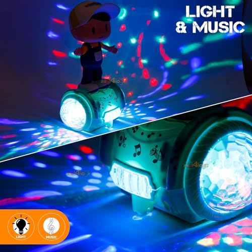 Image of Zest 4 Toyz Musical Toy Battery Operated 360 Degree Rotating Musical Dancing Boy 5D Light & Sound Toy with Bump & Go Action for Kids, Blue