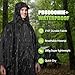 TechRise Wasserdichter Regenponcho, Leichter Atmungsaktive Regenjacken, Unisex EVA Regencape mit Kapuze, Multifunktionale Wiederverwendbarer Regenmantel für Wandern, Camping, Angeln, Fahrrad