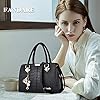 FANDARE Damen Handtasche Umhängetasche Frauen Schulterbeutel Shopper Tote Reise Henkeltasche Schulterriemen Abendtasche Citytasche Wasserdicht PU Leder Schwarz B #1