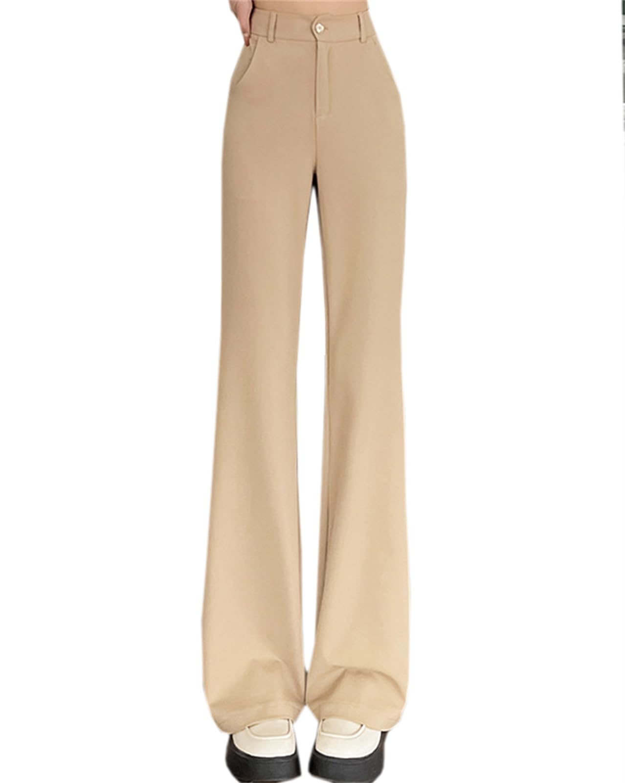Betusline Womens Casual High Waisted Bootcut Dress Pants