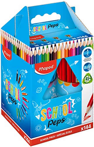 Lápices de grafito escolares de madera Maped en bote de 144 lapiceros duraderos