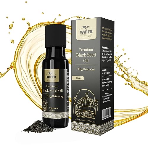 Yaffa Premium Palestinian Black Seed Oil 100ml - 100% Pure, NON-GMO, Virgin, Cold-Pressed, Unfiltered, Vegan and Unrefined Nigella Sativa Oil - Product of Palestine