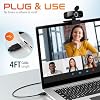 Delton Wireless Headset with 1080p Webcam, Single-Ear Bluetooth Computer Headset with Charging Case, Noise Canceling Mic, USB Dongle for PC/Laptop/Smartphone, Compatible with All Meeting Apps - Black
