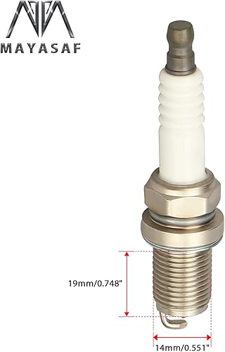 Miniatura 2 de MAYASAF Bujías 7092 - Bujías de encendido de repuesto automotriz para Dodge 1995-99 Avenger, para Honda 2011-16 CR-Z para asiento Chevy tipo plano,