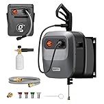 Giraffe Tools Grandfalls Pressure Washer G20, Electric Wall Mounted Power Washer, 20 M Retractable Soft-Gray Pressure Hose with 180° Rotating Bracket, Max 2400 PSI, Dark Silver