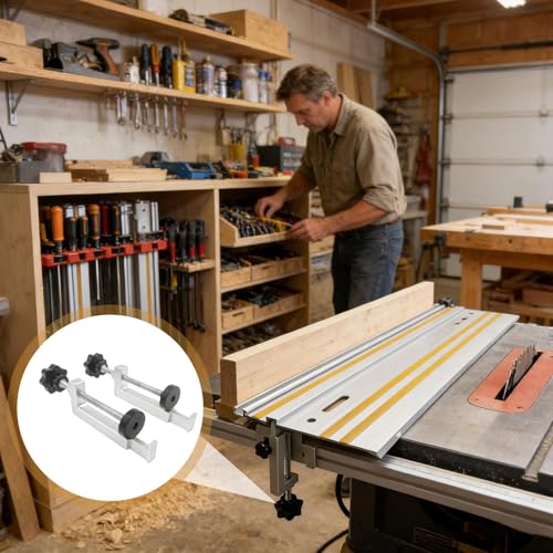 Guide rail clamp table à scier fixation multifonctionnelle bois menuisier - 3