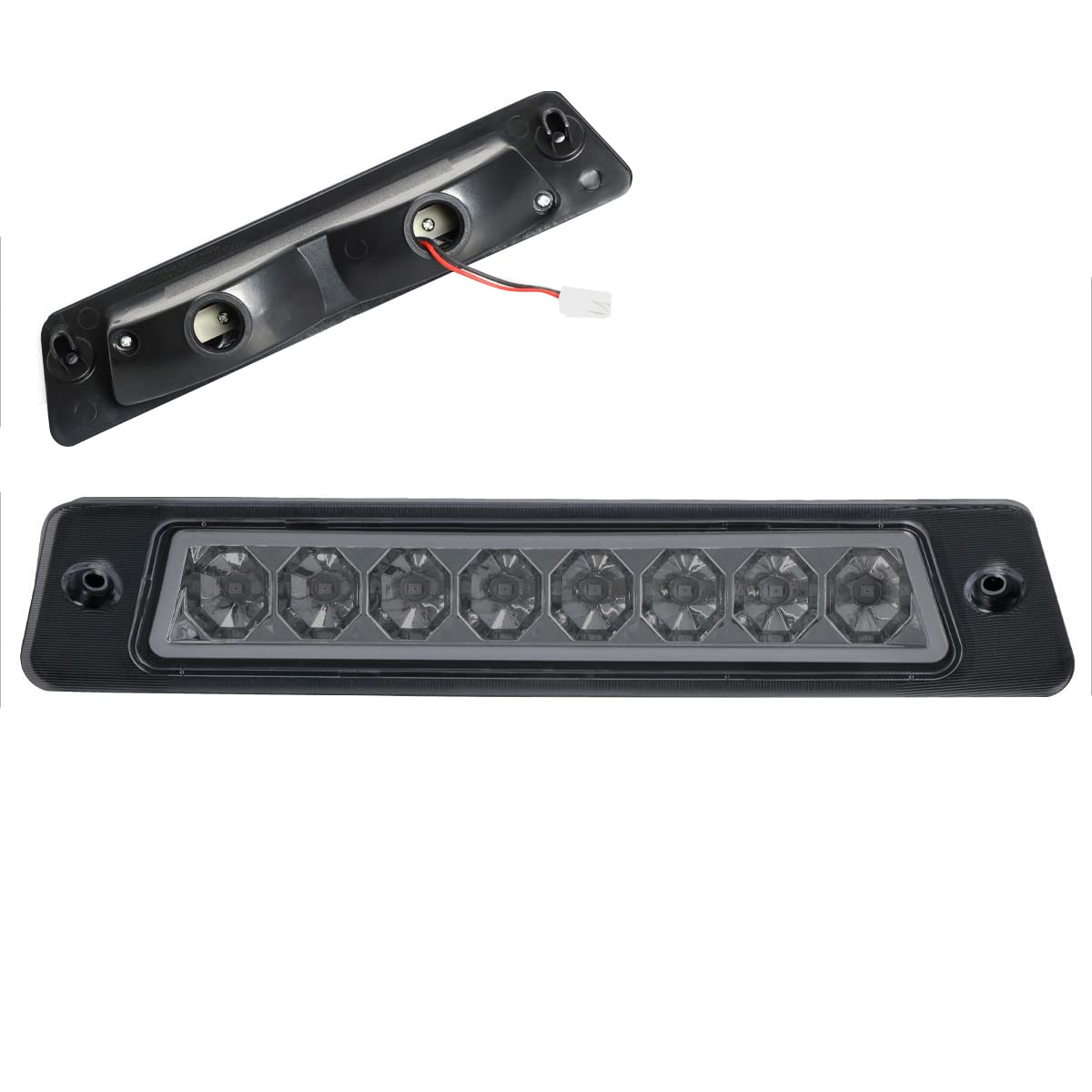 Compatible with Ford Mustang GT/Cobra Hatchback with OEM Spoiler 87-93 LED Third 3RD Tail Brake Light Smoked