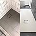 Orhemus 304 Stainless Steel Square Shower Floor Drain with Tile Insert Grate Removable Cover 6 inch Long, Matte Black Plated Finished