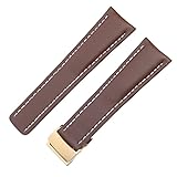  BONOOL 22mm 24mm echtes Leder schwarz braun Armband für Breitling Herrenuhr Armband Faltschließe