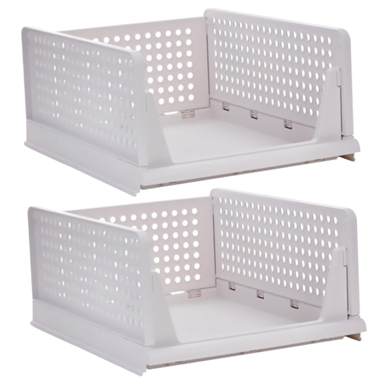 Alipis Organisateur Tiroir à Vêtements Empilable en Plastique Blanc 2pcs Compartiments Multiples et Design Coulissant pour Rangement Dressing