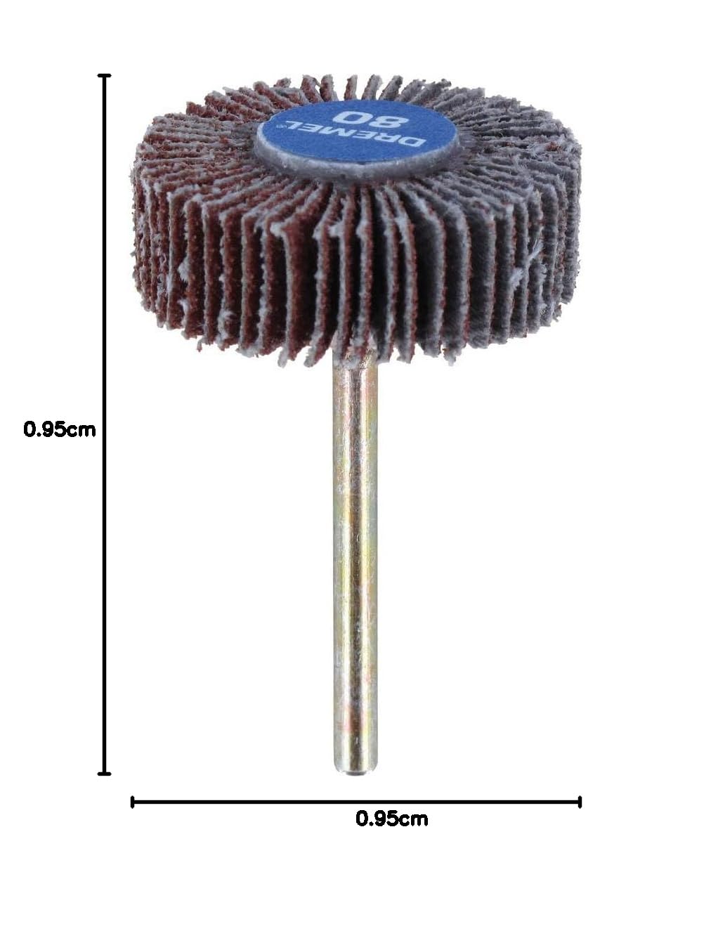 Dremel 502 Disco lamellare (9,5 mm, grana 80), accessorio per utensili rotativi per la levigatura, la rimozione di materiale leggero e la levigatura della finitura