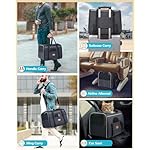 Morpilot Cat Carrier - Soft Sided Cat Carrier Large for Big Medium Cats and Puppy up to 15lbs, Pet Carrier with Safety Zippers, Foldable Bowl, Airline Approved Large Cat Carrier - Dark Gray - Image 3