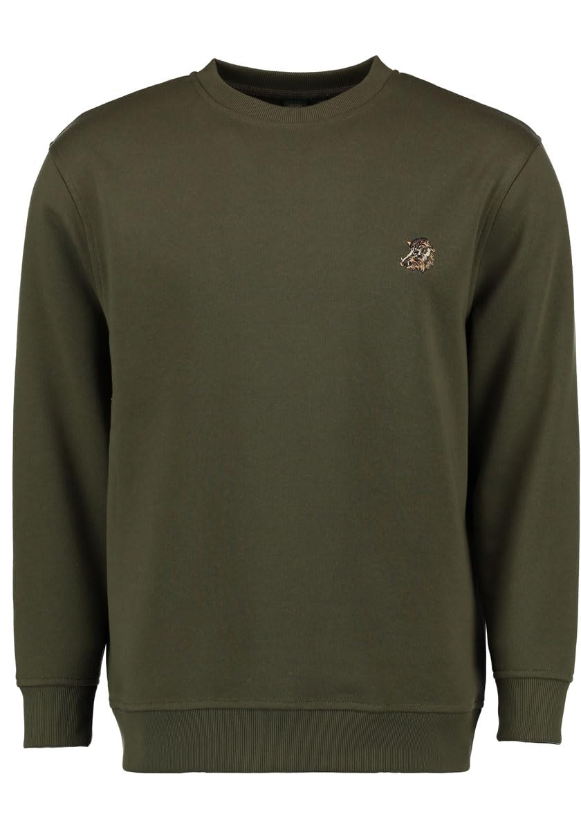 OS Trachten Herren Sweatshirt Pullover Jagdsweatshirt mit Rundhalsausschnitt Memvu