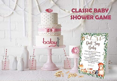 Don't Say Baby Clothespin Game, Woodland Animals Baby Shower Game, One 8x11 Sign and 50 Mini Natural Clothespins, Gender Neutral, Baby Shower Decoration - MJZ02 by Tuyashua - Used condition - Image 3