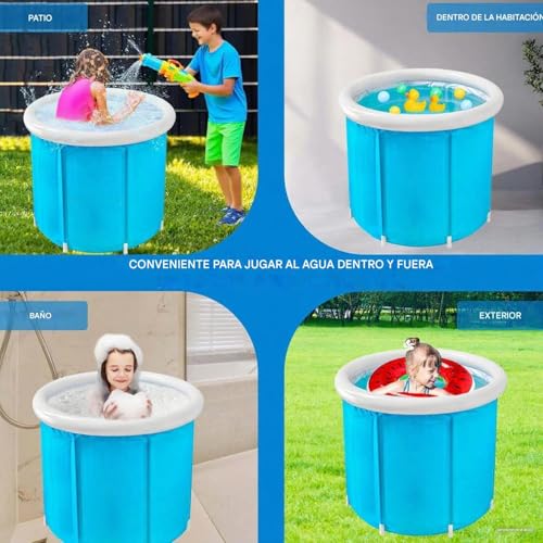 Tina de inmersión fría plegable e impermeable con drenaje rápido 6