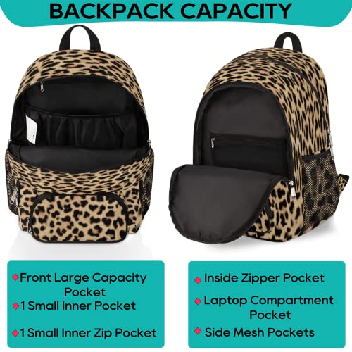 Animal Print Backpacks For Travel Laptop Backpack Waterproof School Backpack With Laptop Compartment & Multiple Pockets Leopard Skin Casual Daypack College Bookbag… #TOP2