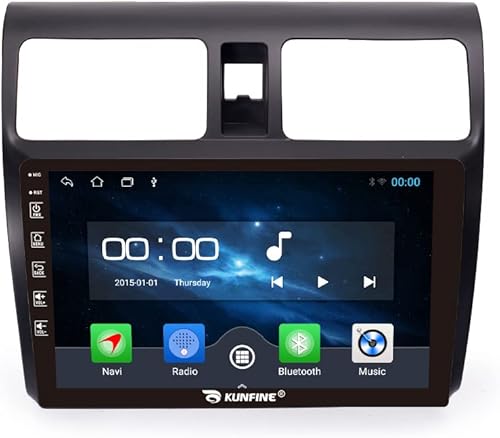 Kunfine Coche Android Navegación Estéreo GPS Radio Reverse Cámara Pantalla 10 "IPS Pantalla Táctil Headunit Tablet Pad Media Player para Suzuki