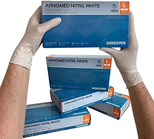 ARNOMED Nitril rękawiczki jednorazowe, rozm. S, bez talku, bez lateksu, 100 sztuk/pudełko, niebieskie rękawiczki nitrylowe, w rozm. S, M, L i XL