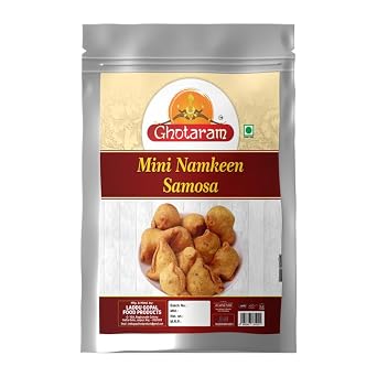 Ghotaram Chhota Samosa Mini Samosa Namkeen Bachcha Samosa Small Samosa Snacks for Foodie Indian, Freshly prepared crispy, Healthy & Hygienic, Tea time crunchy Savouries snack-250 * 1Pack