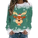 Jersey sin capucha de corte regular suéter de Navidad sudadera de cuello redondo Navidad suéter de Navidad estampado de copo de nieve manga larga suéter de Navidad transpirable tops de Navidad para