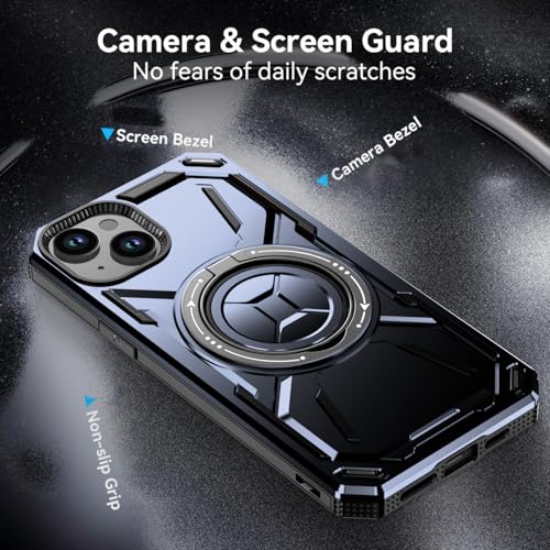 Coque iPhone 15 Plus avec anneau support en métal compatible charge sans fil - 5