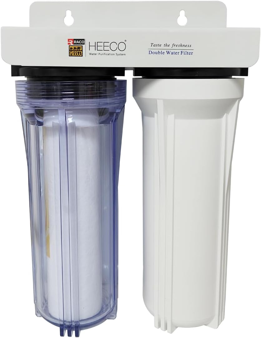 RACOHeeco Water FIilter Set With PP+CTO Candle for Home and Office (DOUBLE FILTER)