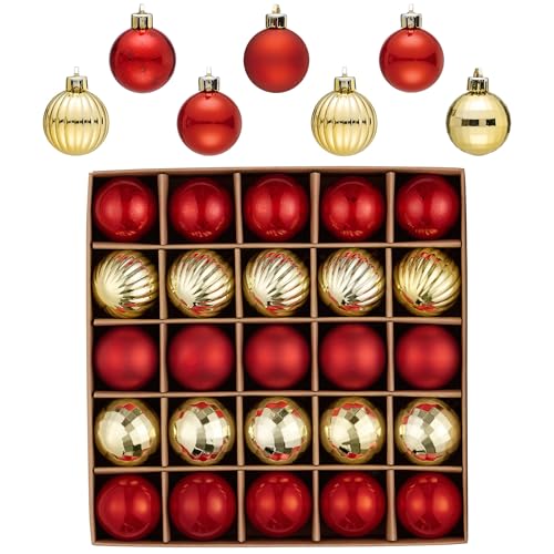 Valery Madelyn 25 Stück Weihnachtskugeln,4cm mini Christbaumkugeln...