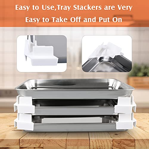 24 Pcs Tray Stackers Sets for Harvest Right Freeze Dryer Accessories Cabinet Pantry Stackable Trays Organizer Storage Stacking Holder Rack Kitchen Countertop for Canteens, Fast Food Restaurants