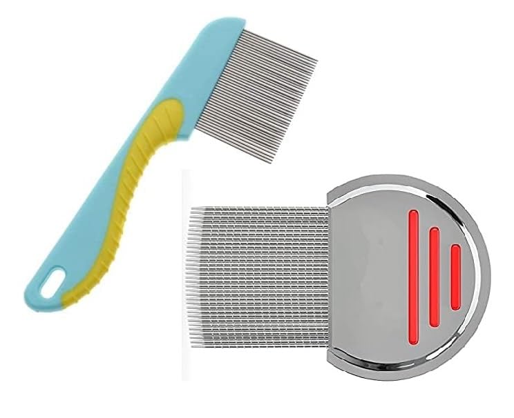 Long Handle New Lice Treatment Comb for Head Lice/Nit Lice Egg Removal Stainless steel Long Teeth For Men Women - Color May Vary (Pack of 2) (B0D3XX4ZZ3) Amazon Price History, Amazon Price Tracker