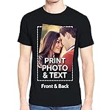 NIWAHO Customized tee Shirts Add Your Own Text Print Personalized Funny T-Shirt Gift Black