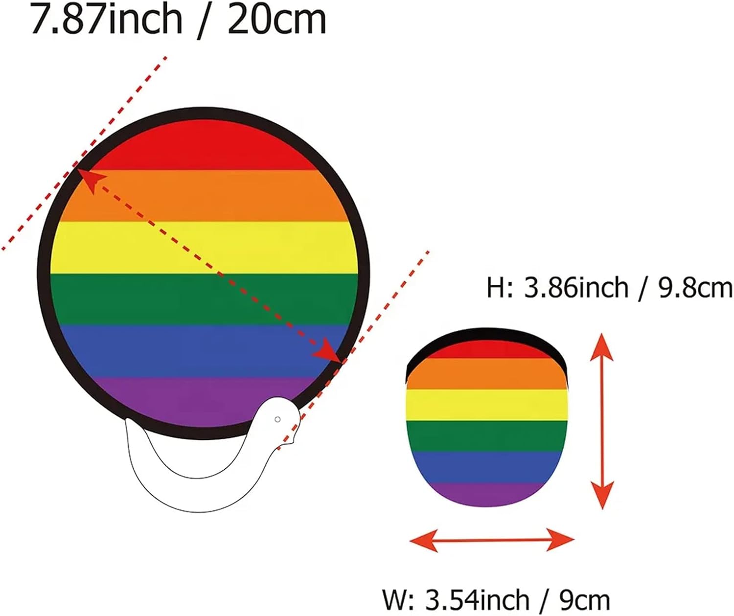 100Pcs Custom-Hand Fan-Foldable Personalized-Advertising Round-Fans - Personalized add Your Own Logo Text Photo Round Fans for Tradeshow Events Anniversary (B)