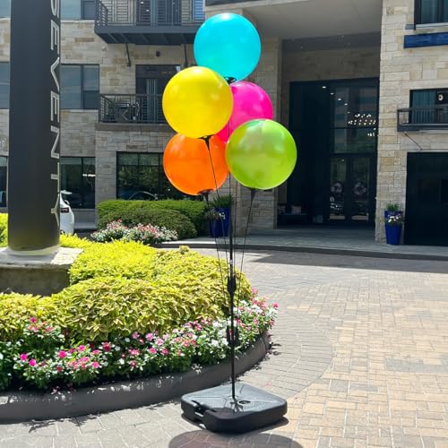 Image of Reusable Outdoor Balloon Clusters - Helium Free, All-Weather, Durable, Plastic Balloons for Advertising, Real Estate, Grand Openings & Events (Yellow, Pink, Aqua, Lime, Orange)