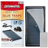 Catchmaster Rat & Mouse Glue Traps with Sticky Putty 6Pk, Large Bulk Glue Board, Rat & Mouse Traps Indoor for Home, Adhesive Plastic Tray for Snakes, Mice & Spiders, Pest Control for House & Garage