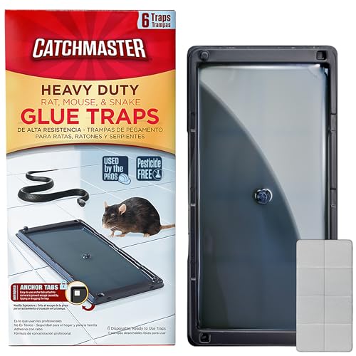 Catchmaster Heavy Duty Rat, Mouse, Snake, and Insect Trap - 6 Glue Trays - with Hercules Putty Fastener