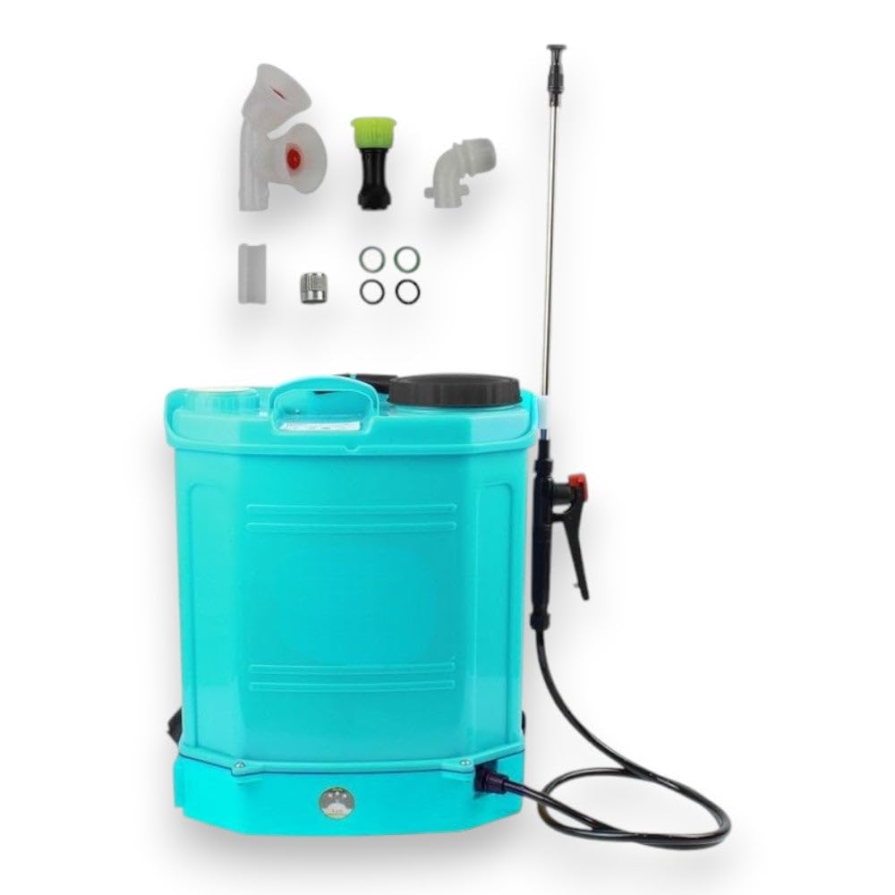 Pompa irroratrice atomizzatore a zaino con batteria 12v e lancia in acciaio e ottone 16 lt