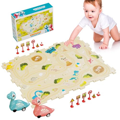 Puzzle Racer Circuit Coche Niño | Juguete Educativo - Juego de Construcción Pista Coche Dinosaurio Puzzle - para Casa Sala de Juegos Cumpleaños y Navidad