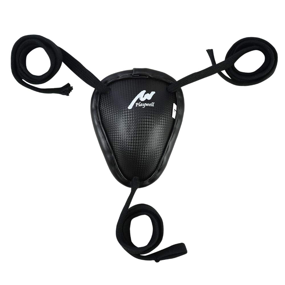 Traditional Muay Thai Steel Cup Groin Guard Protector - Lace up (Medium)