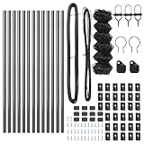 Brokky 3351116 Recinzione a Maglie Metalliche Grigia Set di 2 Grigio Rete in Rotolo per Recinzioni Metalliche da Giardino,Pollaio,Vigneto,Recinzione Rigida Resistente